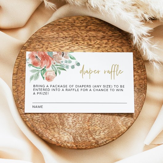De Placement VERA Green Terracotta Floral Diaper Carte Raffle