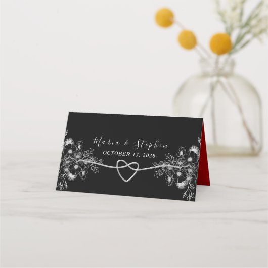 De Placement Vintage Elegant Black Mariage Carte Place (Dos)
