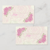 De Placement Vintage rose roses mariage carte place (Devant / Derrière)
