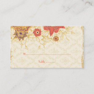 De Placement Vintage rouge pavot fleurs mariage carte place