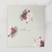 De Placement Vintages fleurs fleuris mariage carte place (Extérieur déplié)