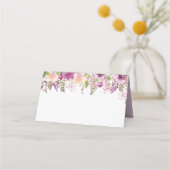 De Placement Violet Lilac Fleurs Mariage Plié Carte Place (Dos)