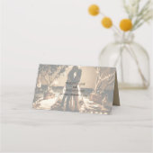 De Placement Vos propres photos Faded Mariage Carte Place (Dos)