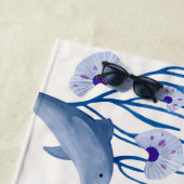 De Plage Aquarelle Dauphins Baleines Sous-marin Serviette d (En situation)