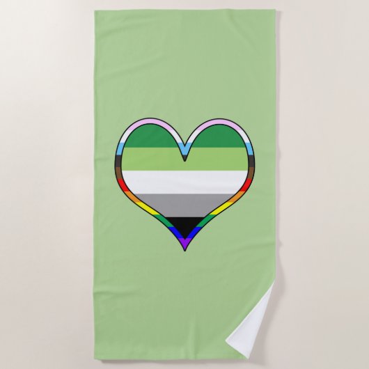 De Plage Aro Pride Heart Beach Serviette (Devant)