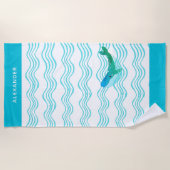 De Plage Baleines bleues Turquoises nautiques et serviette (Devant)