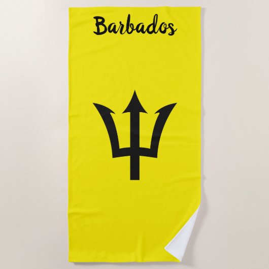 De Plage Barbados Trident Yellow Beach Serviette (Devant)