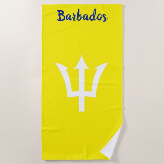 De Plage Barbados Trident Yellow Beach Serviette (Devant)