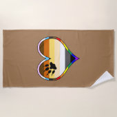 De Plage Bear Pride Heart Beach Serviette (Devant)