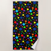 De Plage Black Rainbow Spots Beach Serviette (Devant)