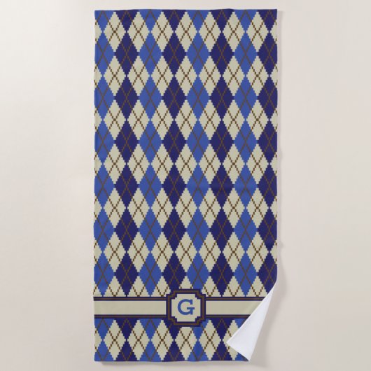 De Plage Blueberry Scone Jacquard Beach Serviette (Devant)