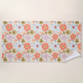 De Plage Boho Inspiré Floral Pattern Beach Serviette (Devant)