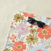 De Plage Boho Inspiré Floral Pattern Beach Serviette (En situation)