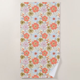 De Plage Boho Inspiré Floral Pattern Beach Serviette
