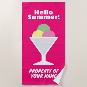 De Plage Bonjour été coloré crème glacée sorbet serviette d