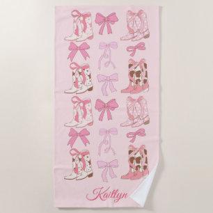De Plage Bottes et vaches Girly Western Serviette personnal