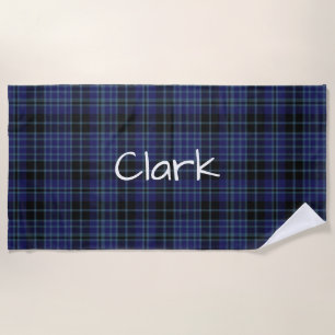 De Plage Clan Clark Tartan Plaid Beach Serviette