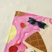 De Plage Crème glacée mignonne Nom personnalisé Serviette d (En situation)