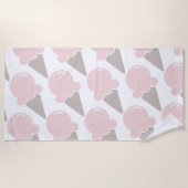 De Plage Crème glacée mignonne serviette rose fraise (Devant)