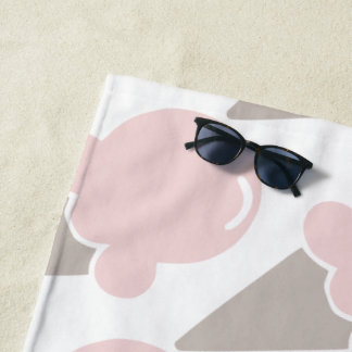 De Plage Crème glacée mignonne serviette rose fraise