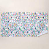 De Plage Cute Pastel Rainbow Motif Beach Serviette (Devant)