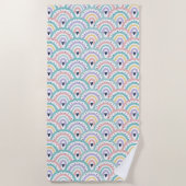 De Plage Cute Pastel Rainbow Motif Beach Serviette (Devant)