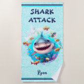 De Plage Cute Shark Summer Boy Beach Serviette (Devant)
