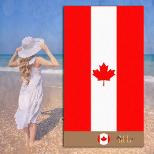 De Plage Drapeau canadien & Canada monogrammed / serviette 