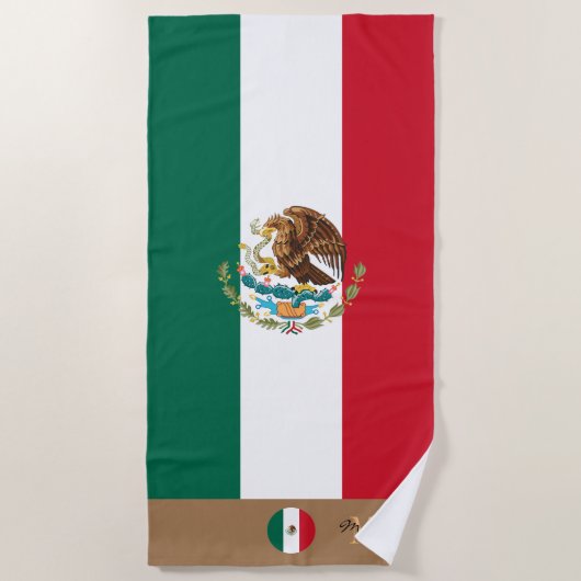 De Plage Drapeau mexicain & Mexique monogrammed / serviette (Devant)