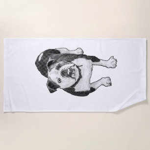 De Plage Étalage ensoleillé, serviette Bulldog Point