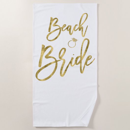 De Plage Faux Gold Beach Bride Avec Serviette Ring Beach (Devant)