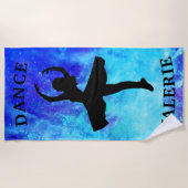 De Plage Filles Blue Galaxy Dance Beach Serviette avec nom (Devant)