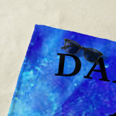 De Plage Filles Blue Galaxy Dance Beach Serviette avec nom (En situation)