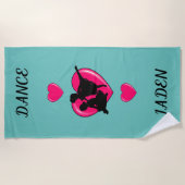 De Plage Filles Danse & Hearts Beach Serviette (Devant)