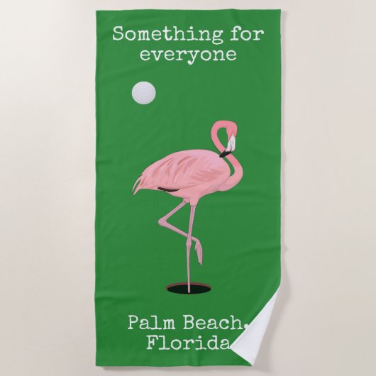 De Plage Flamant rose rose Golf Palm Beach Serviette (Devant)