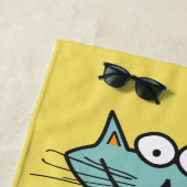 De Plage Funny Chat personnalisé nom et couleur serviette d (En situation)