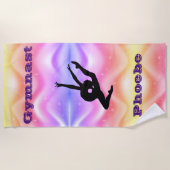 De Plage Girls Gymnastics Beach Serviette avec son nom! (Devant)