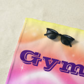 De Plage Girls Gymnastics Beach Serviette avec son nom! (En situation)