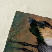 De Plage Gray Crowned Ganes Bird Beach Serviette (En situation)