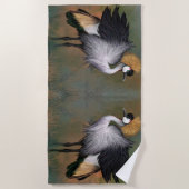 De Plage Gray Crowned Ganes Bird Beach Serviette (Devant)