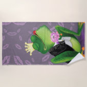 De Plage Grenouille Prince Funny Beach Serviette (Devant)