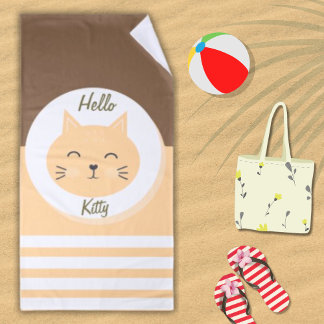 De Plage Hello Kitty Beach Serviette Blanc & chocolat Coule