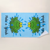 De Plage Jolie grenouilles vertes Splash Design Serviette d (Devant)