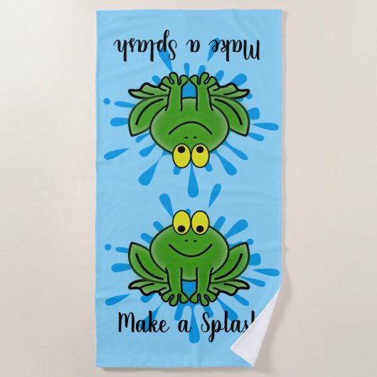 De Plage Jolie grenouilles vertes Splash Design Serviette d (Devant)