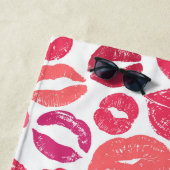 De Plage Kiss Lips Love Beach Serviette (En situation)