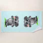 De Plage Little Elephant avec Flower Beach Serviette Amour (Devant)