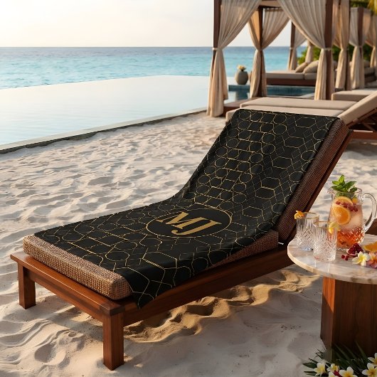 De Plage Luxe Moderne Serviette Personnalisée Monogramme Or
