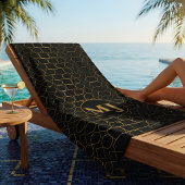De Plage Luxe Moderne Serviette Personnalisée Monogramme Or