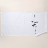 De Plage Monogramme blanc noir moderne Première serviette d (Devant)