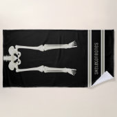 De Plage Noir et blanc Drôle Skeleton Legs Beach Serviette (Devant)